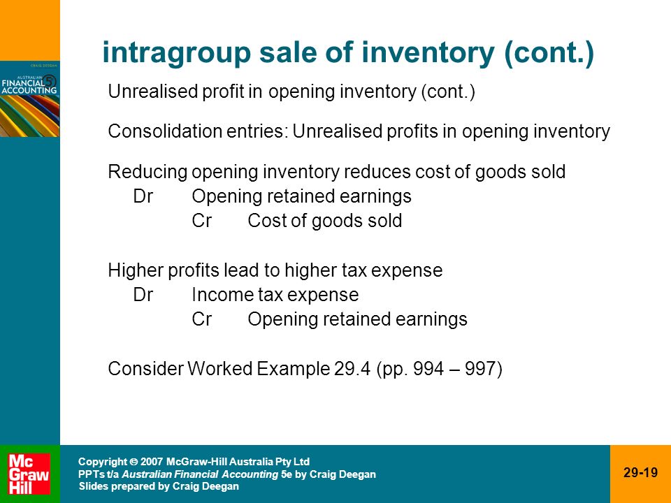 intragroup sale of inventory (cont.)