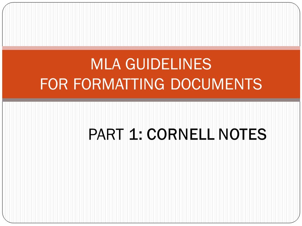 MLA GUIDELINES FOR FORMATTING DOCUMENTS