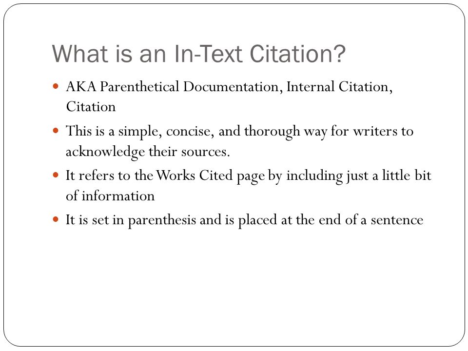 What is an In-Text Citation