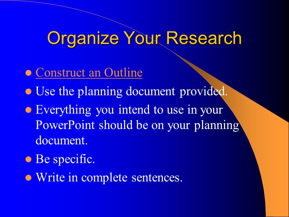Organize Your Research