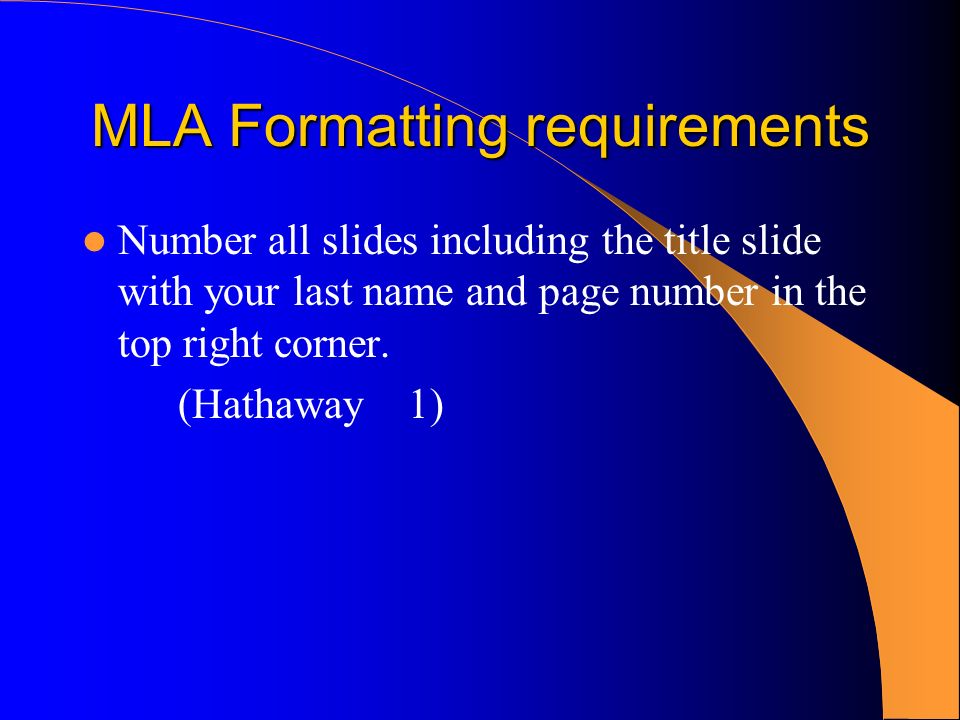 MLA Formatting requirements