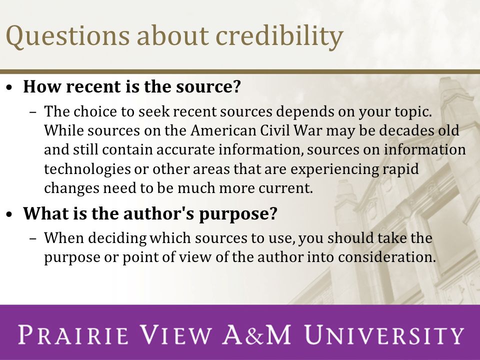 Questions about credibility