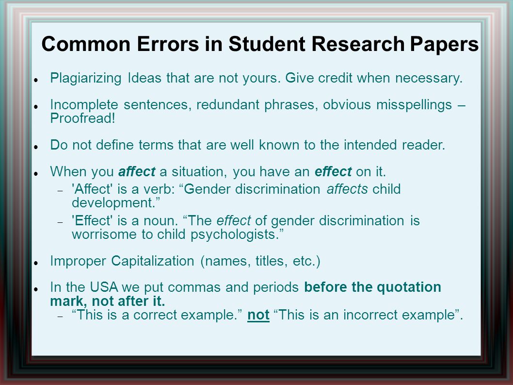 common mistakes in research papers