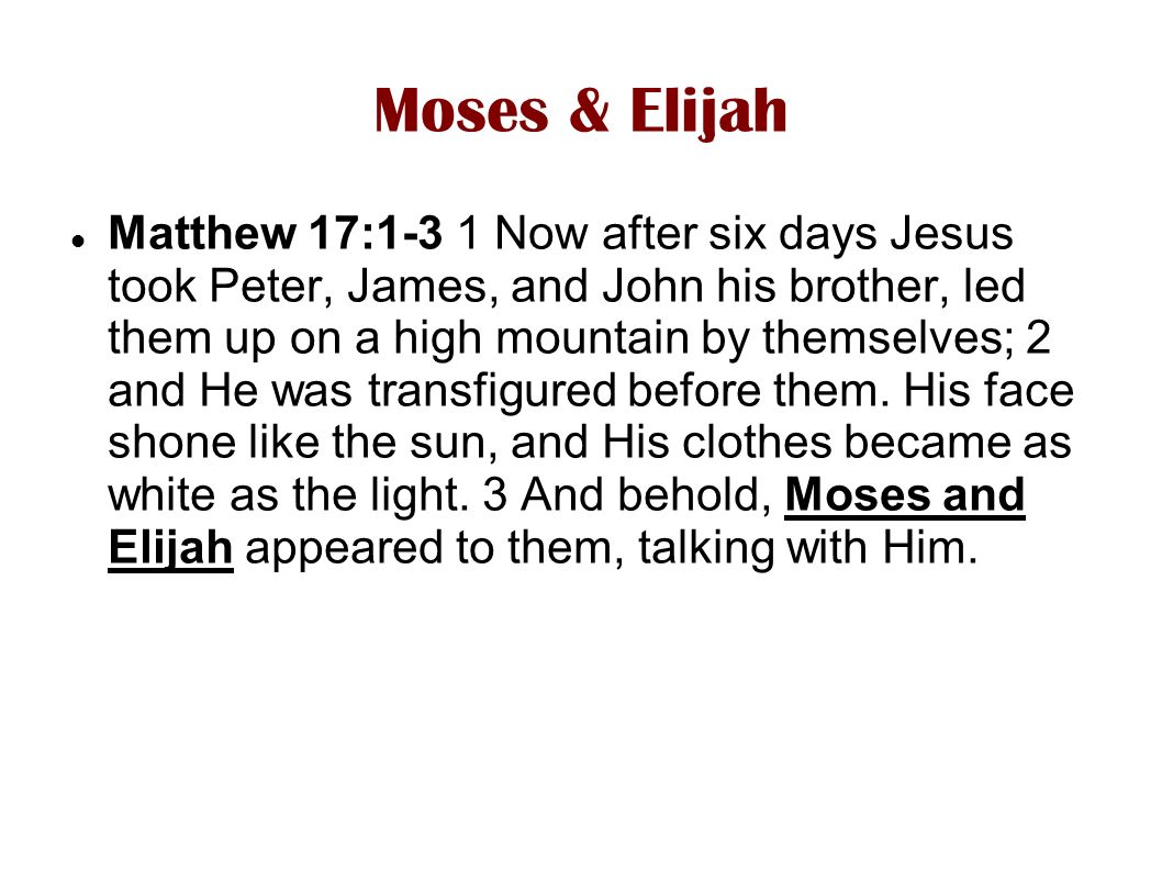Moses & Elijah
