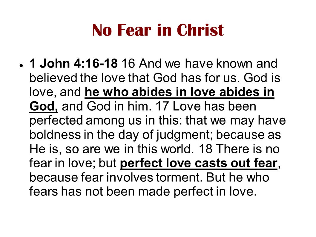 No Fear in Christ