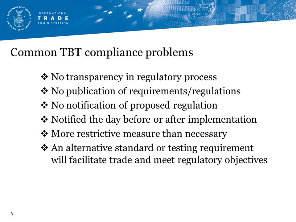 Common TBT compliance problems