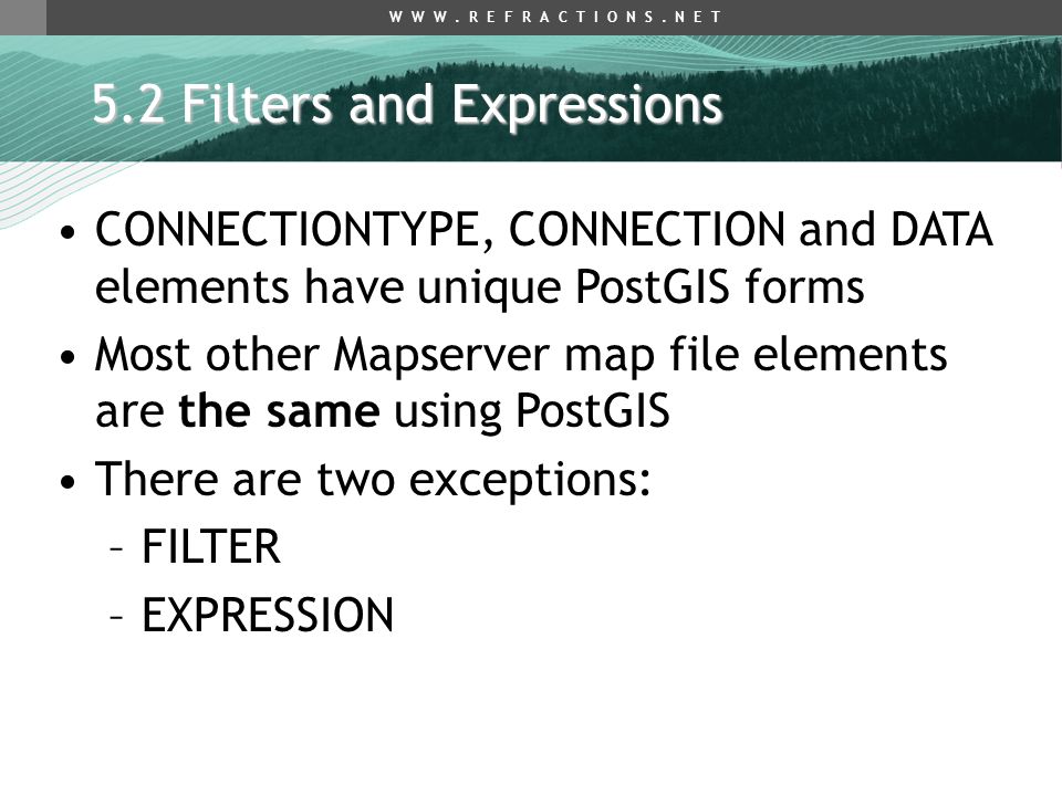 5.2 Filters and Expressions