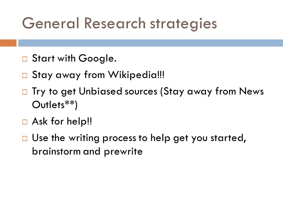 General Research strategies