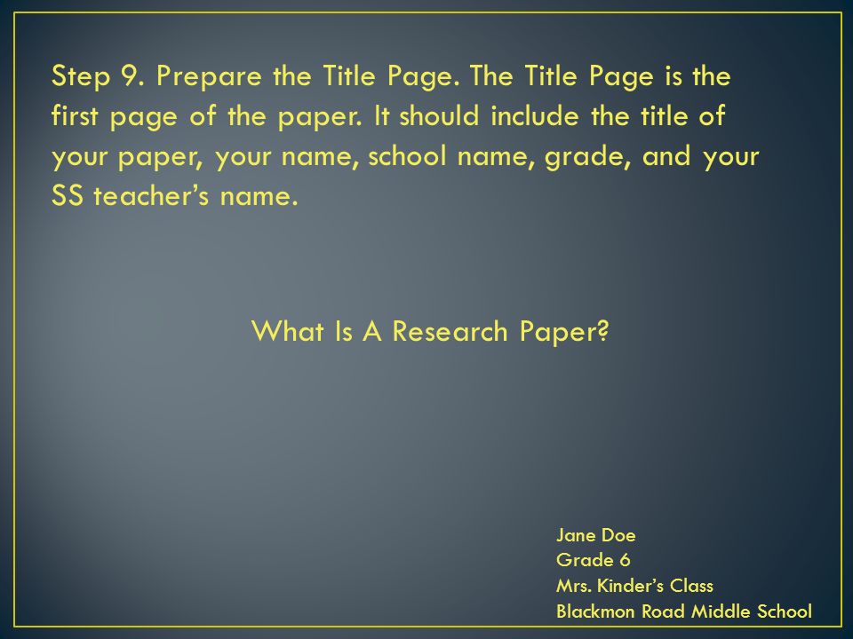 What Is A Research Paper