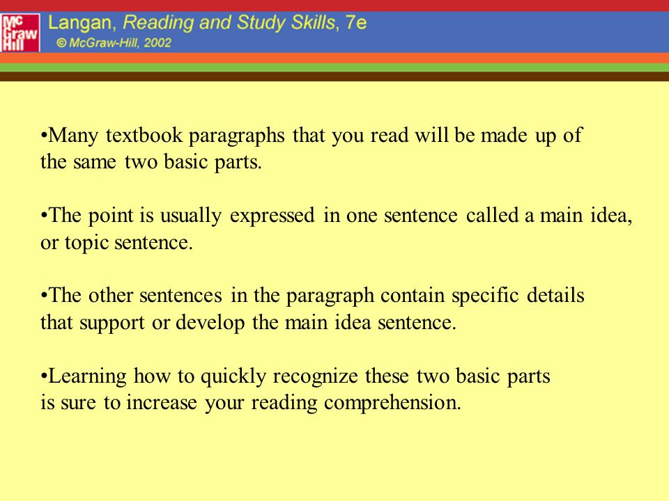 Many textbook paragraphs that you read will be made up of