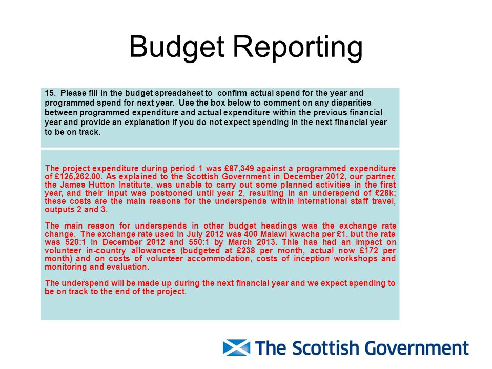 Budget Reporting