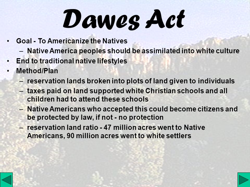 goals of the dawes act