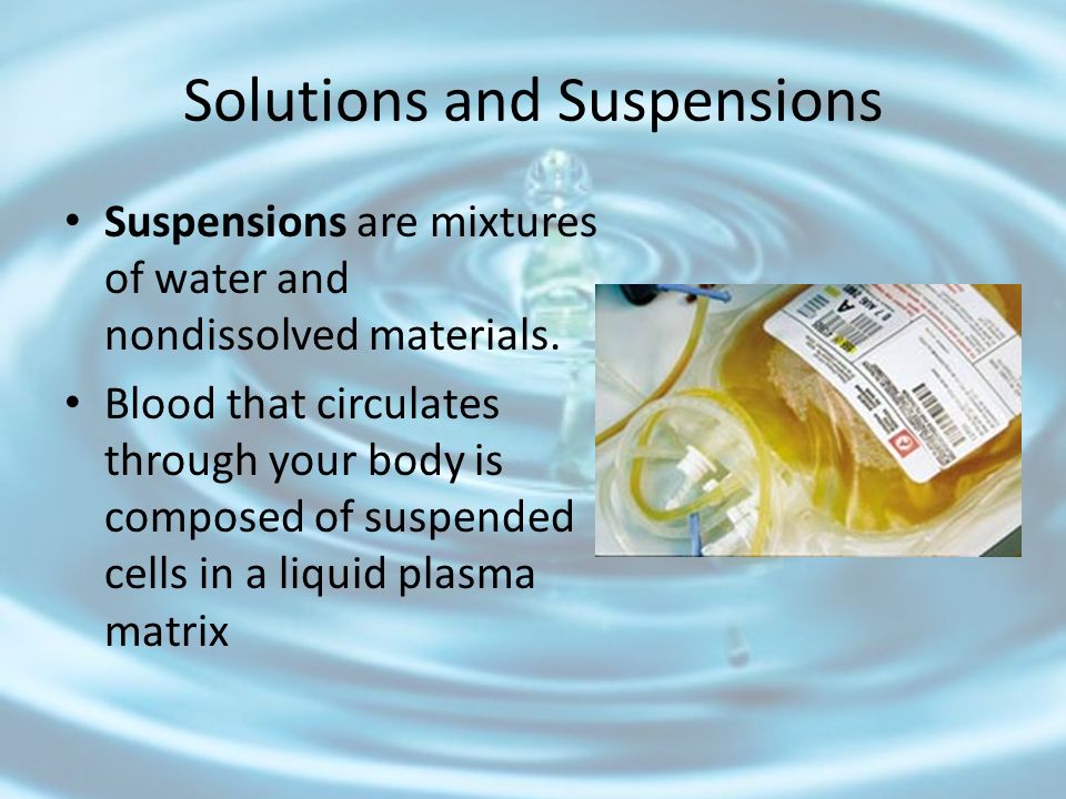 Solutions and Suspensions