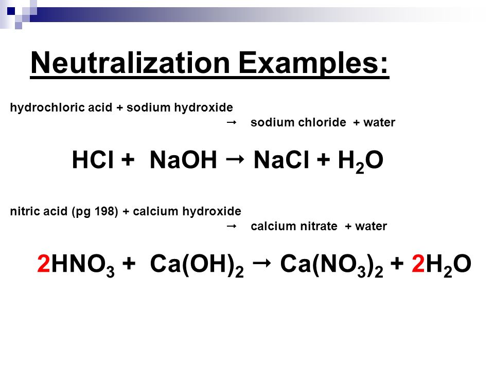 Neutralization Examples: