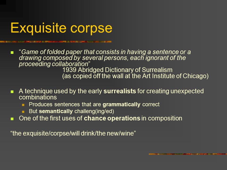 corpse: - download content form exquisite ppt and download ppt corpse: and exquisite form content -