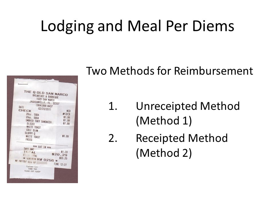 Lodging and Meal Per Diems