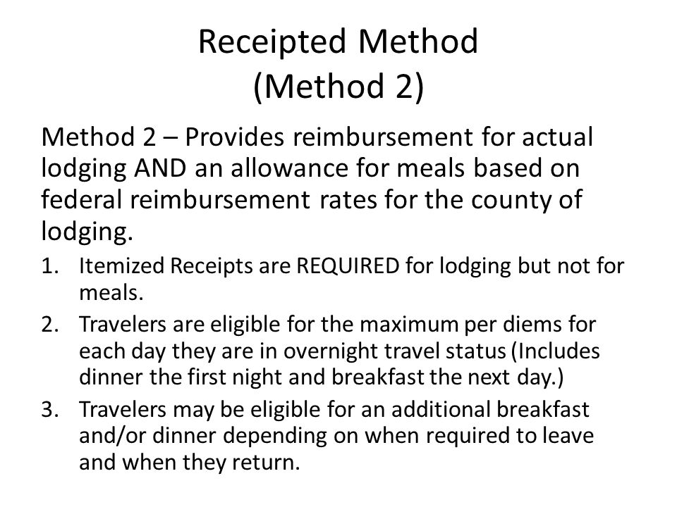 Receipted Method (Method 2)