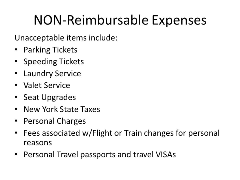 NON-Reimbursable Expenses