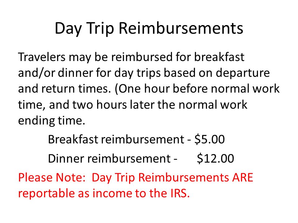 Day Trip Reimbursements