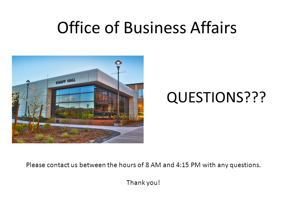 Office of Business Affairs