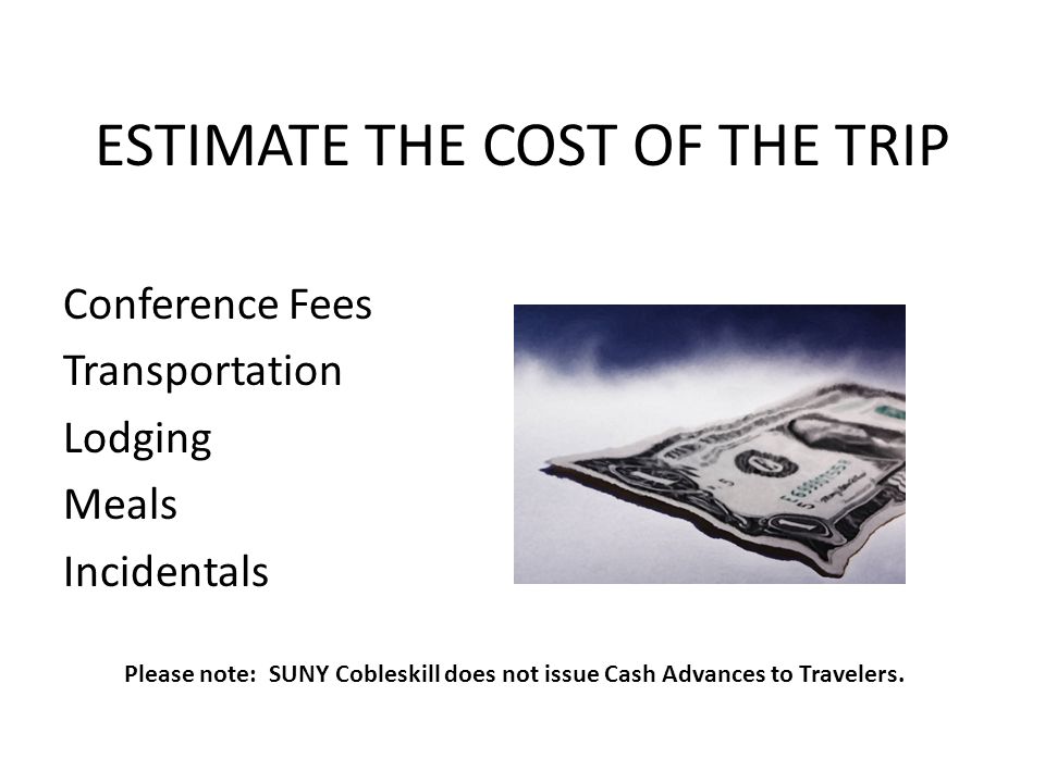 ESTIMATE THE COST OF THE TRIP