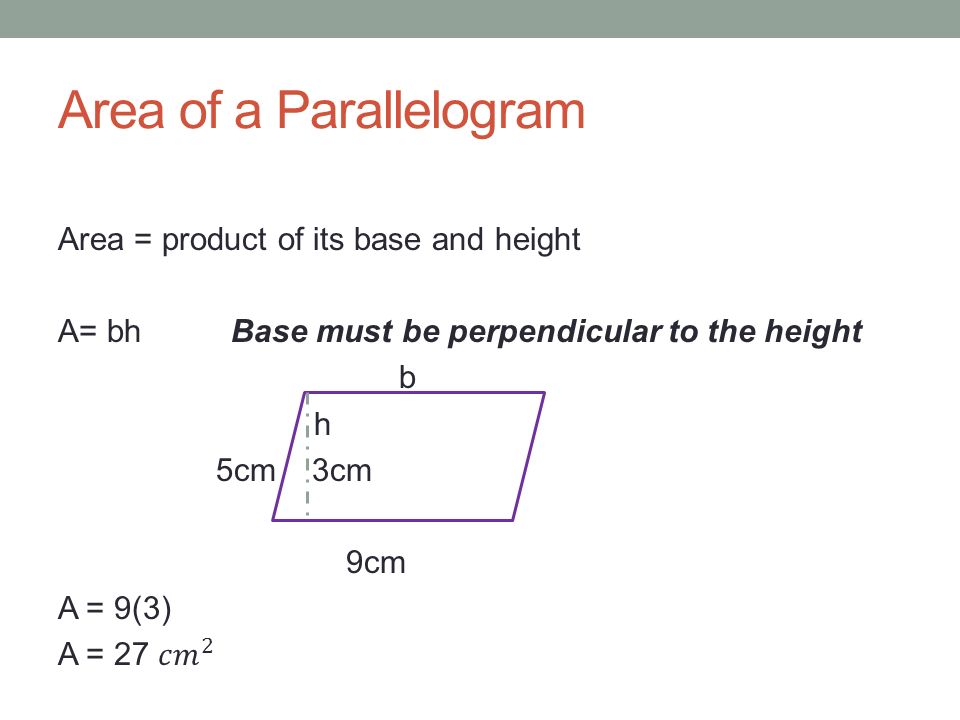 Area of a Parallelogram