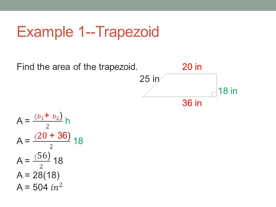 Example 1--Trapezoid