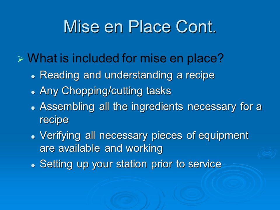 Mise en Place Tips - What Does Mise en Place Mean? %%sep%% %%sitename%%