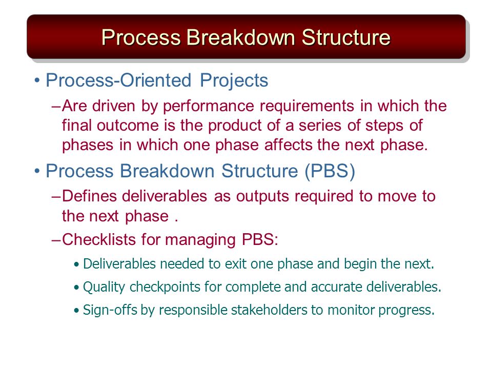 Process Breakdown Structure
