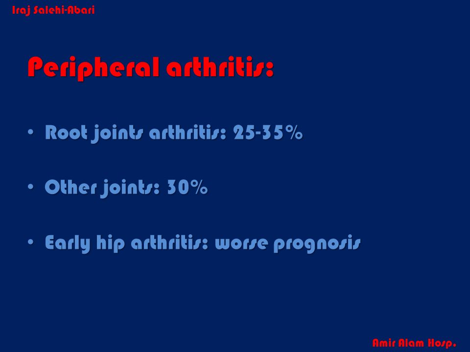Peripheral arthritis:
