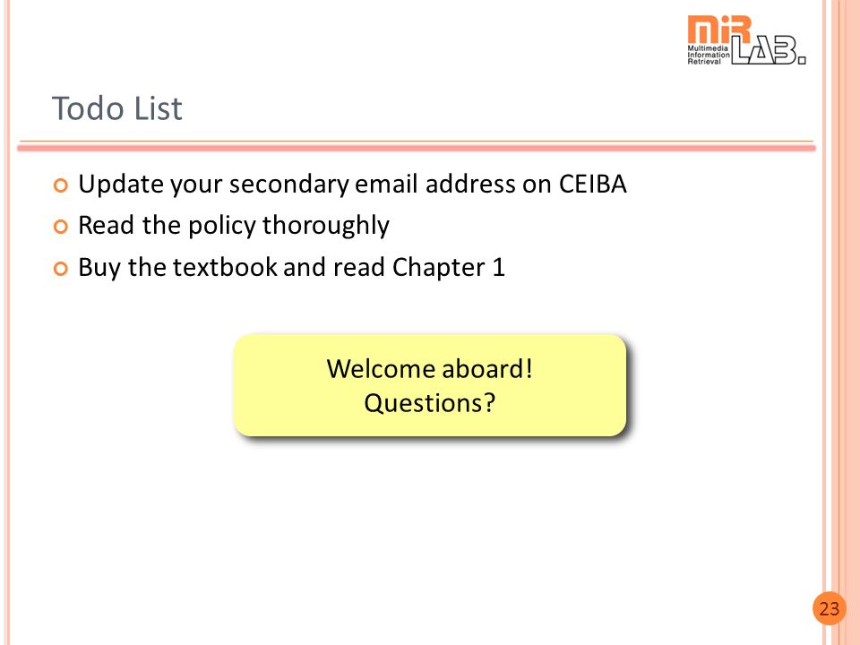 Todo List Update your secondary  address on CEIBA