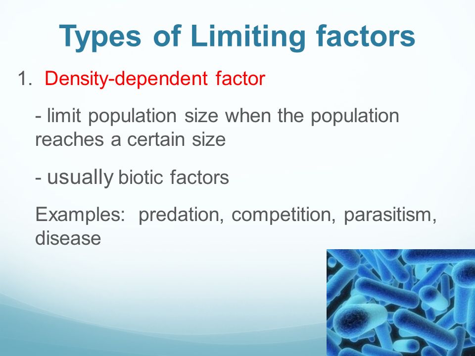 Types of Limiting factors