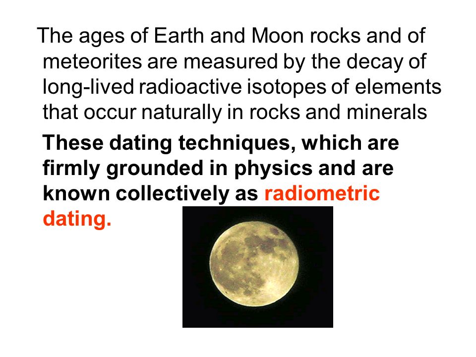 Radiometric dating age of earth