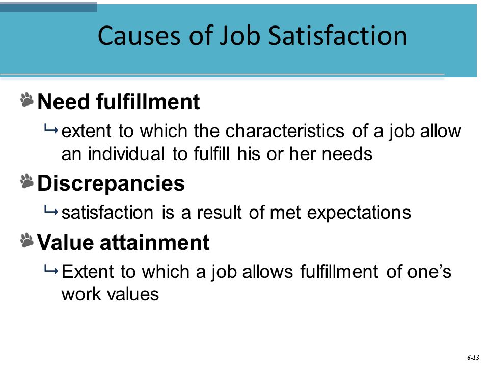 reasons for job satisfaction