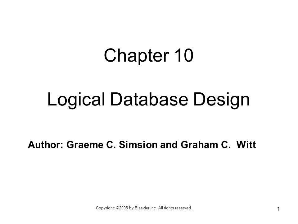Chapter 10 Logical Database Design