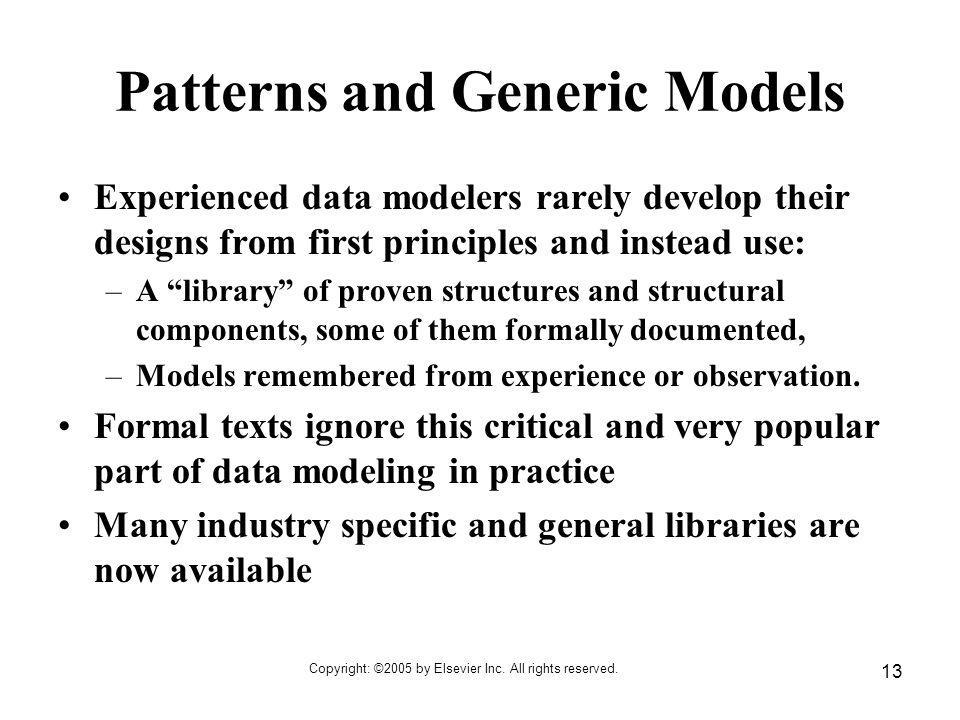 Patterns and Generic Models