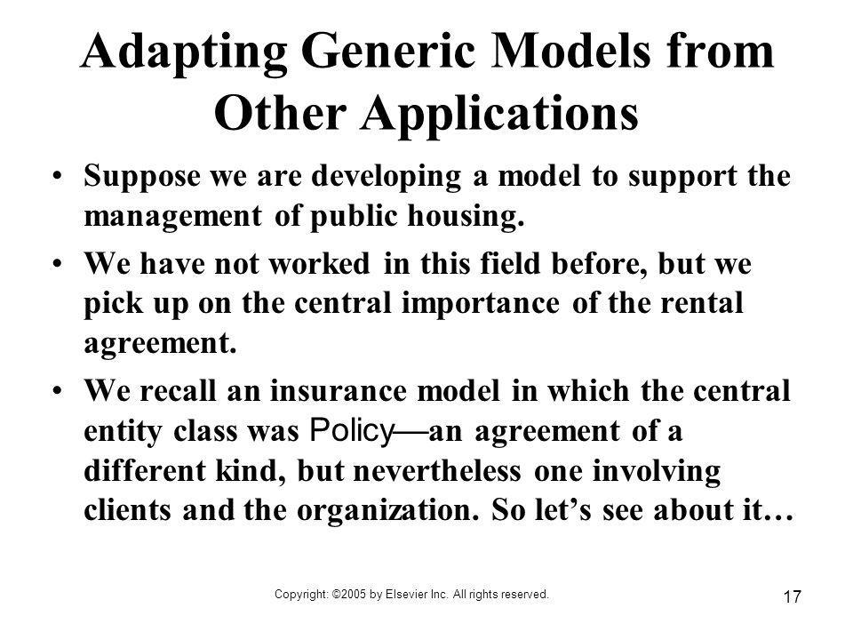 Adapting Generic Models from Other Applications
