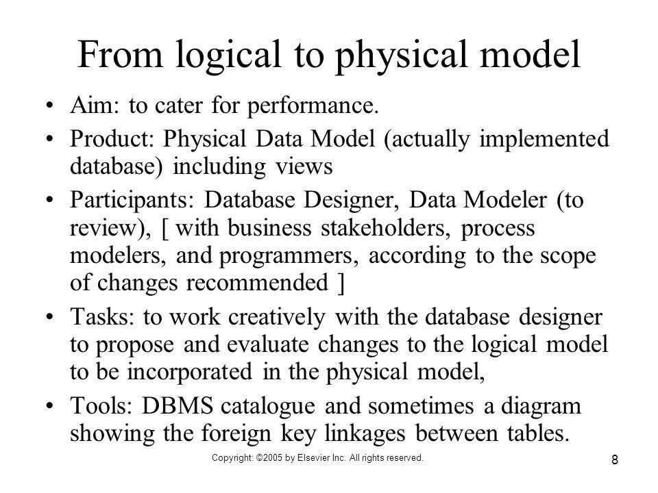 From logical to physical model