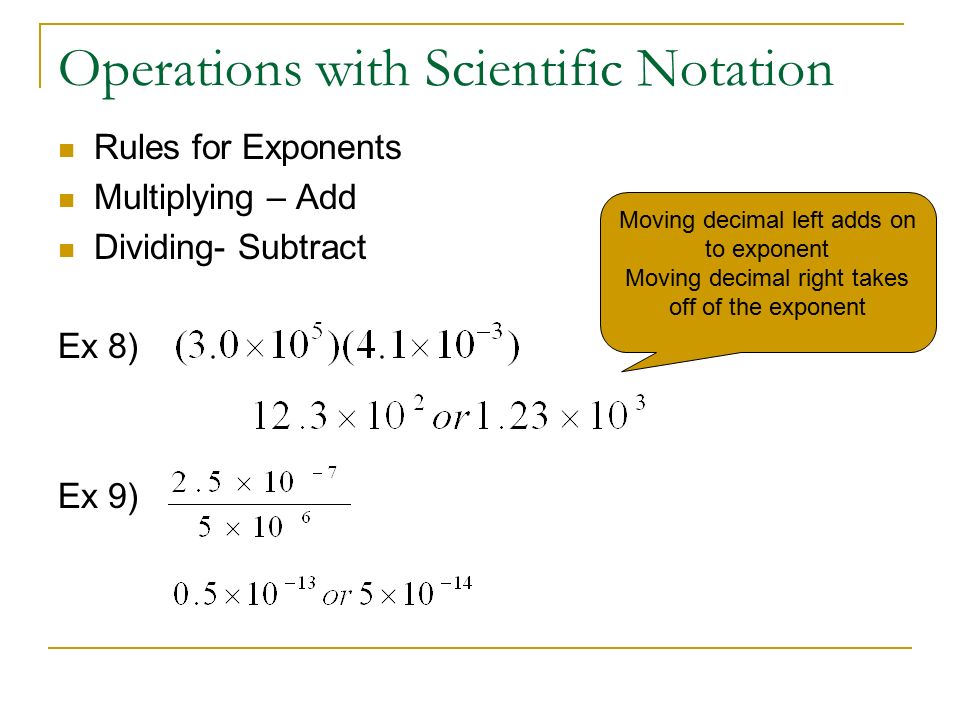 Operations with Scientific Notation