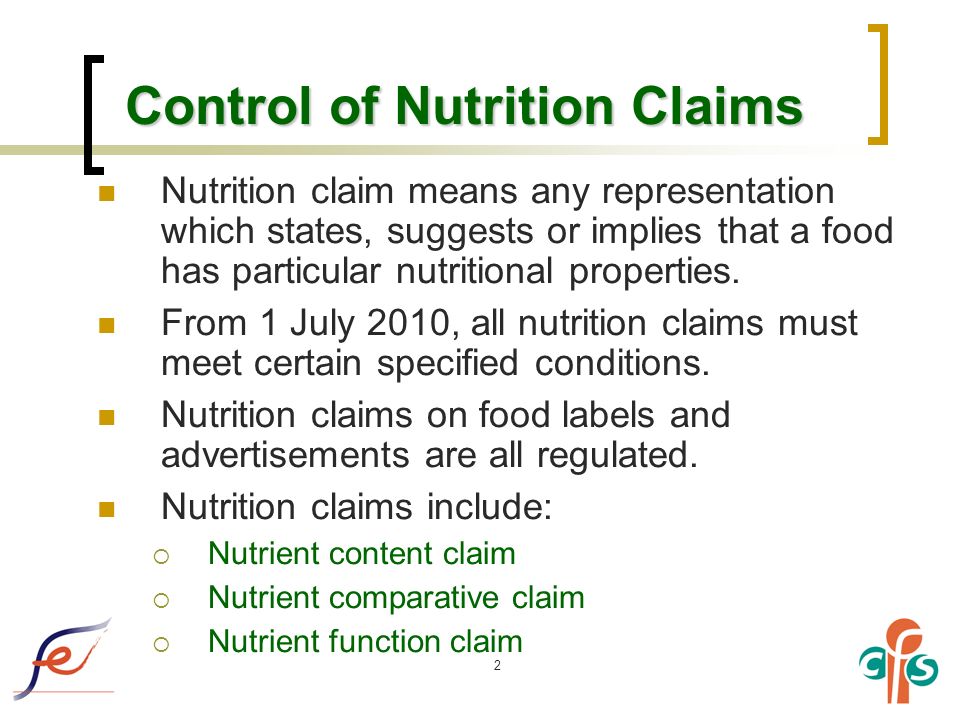 Nutrient content claims on food labels