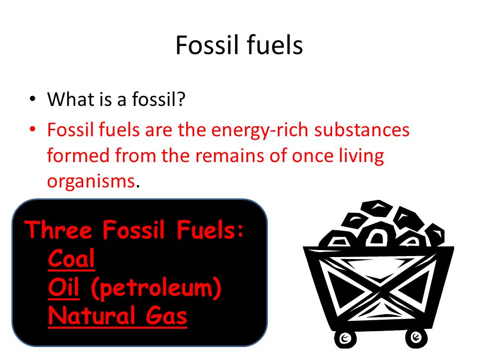 Fossil fuels Three Fossil Fuels: Coal Oil (petroleum) Natural Gas