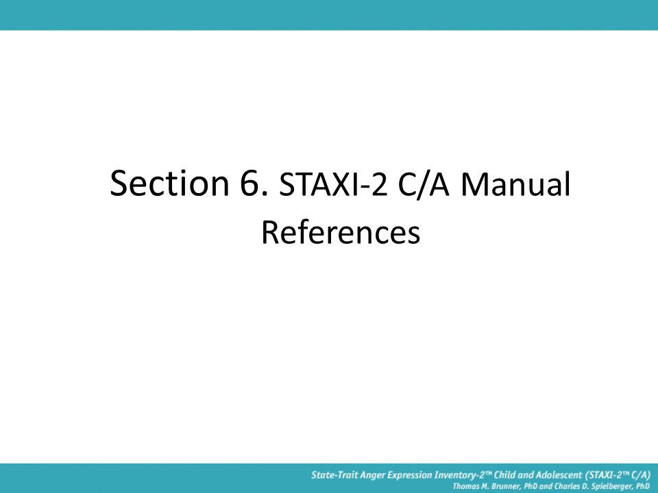 The STAXI-2 C/A: A comprehensive yet concise self-report measure - ppt  video online download