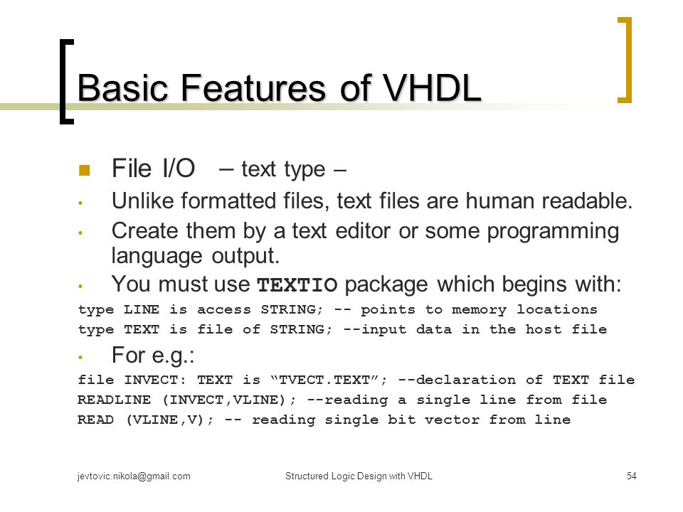 Structured Logic Design with VHDL