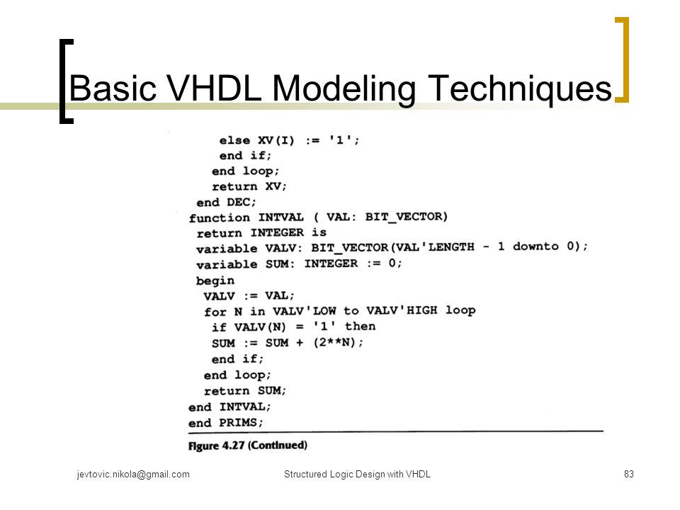 Basic VHDL Modeling Techniques