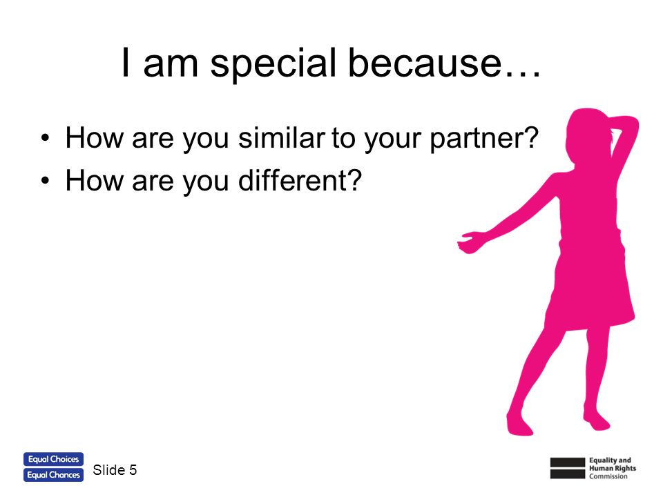 I am special because… How are you similar to your partner