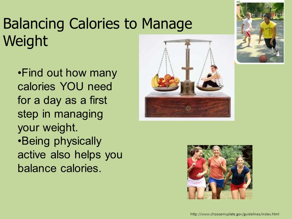 Balancing Calories to Manage Weight
