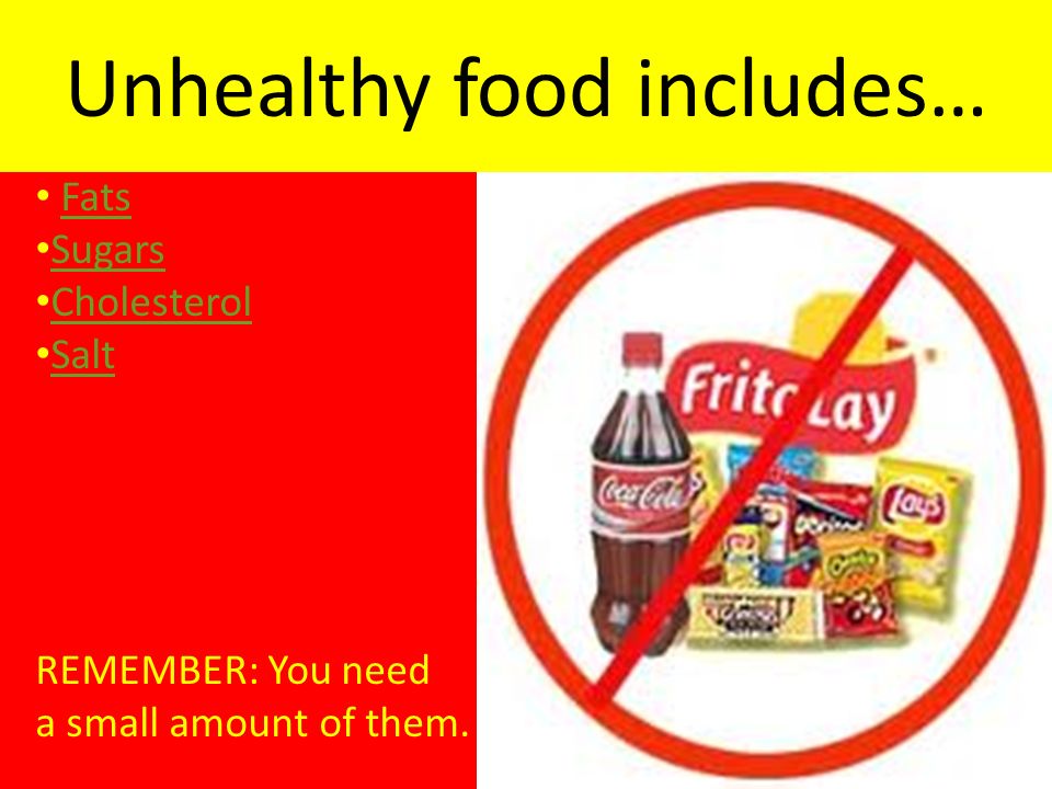 Unhealthy food includes…