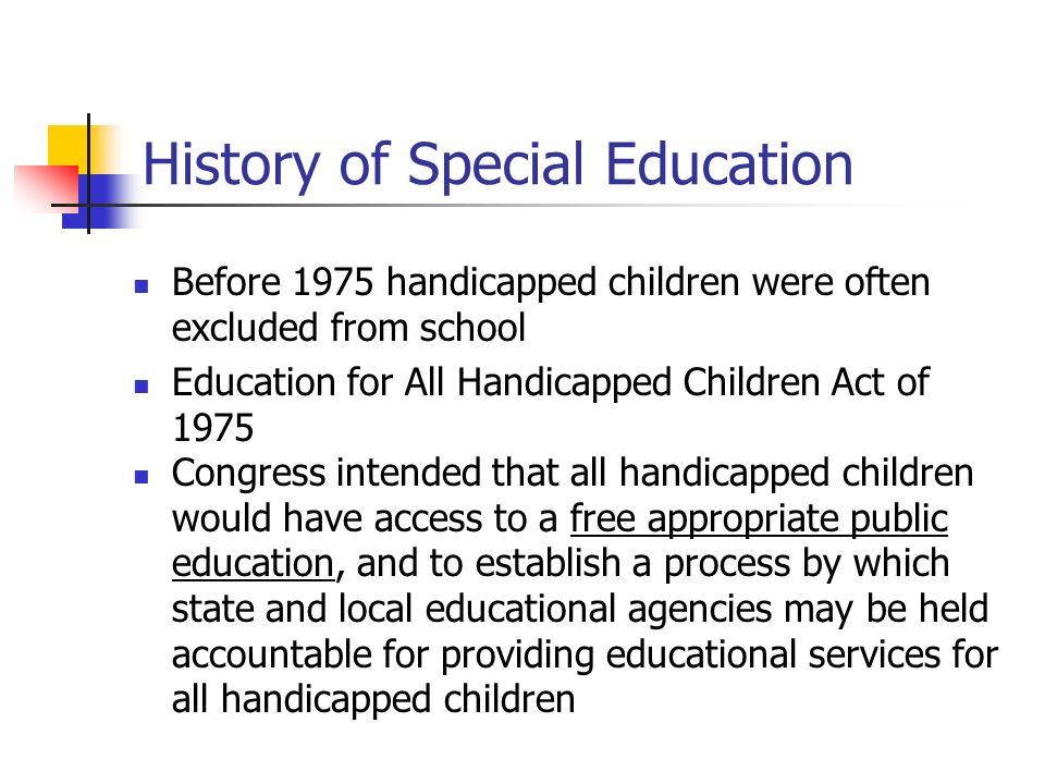 history of special education
