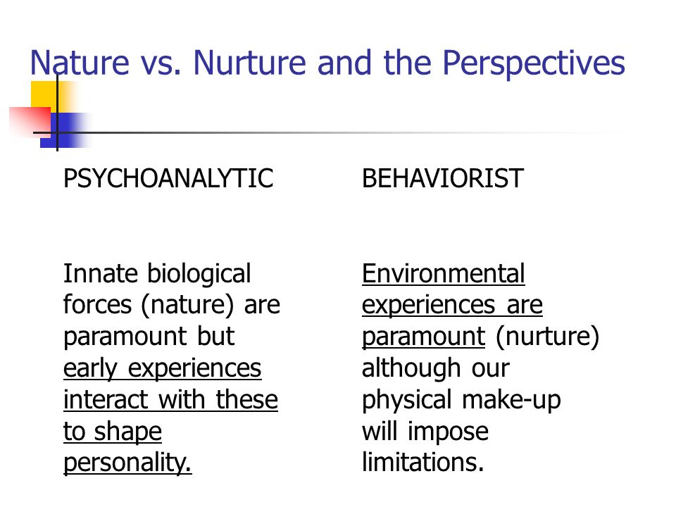 Nature Vs Nurture Comparison Chart