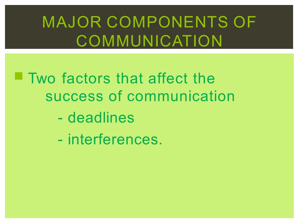 the three major components of communication are